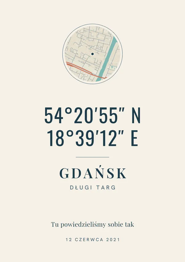 Plakat ze współrzędnymi — Południk