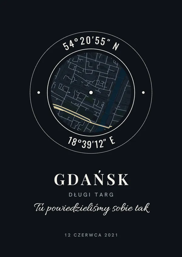 Plakat ze współrzędnymi — Stempel
